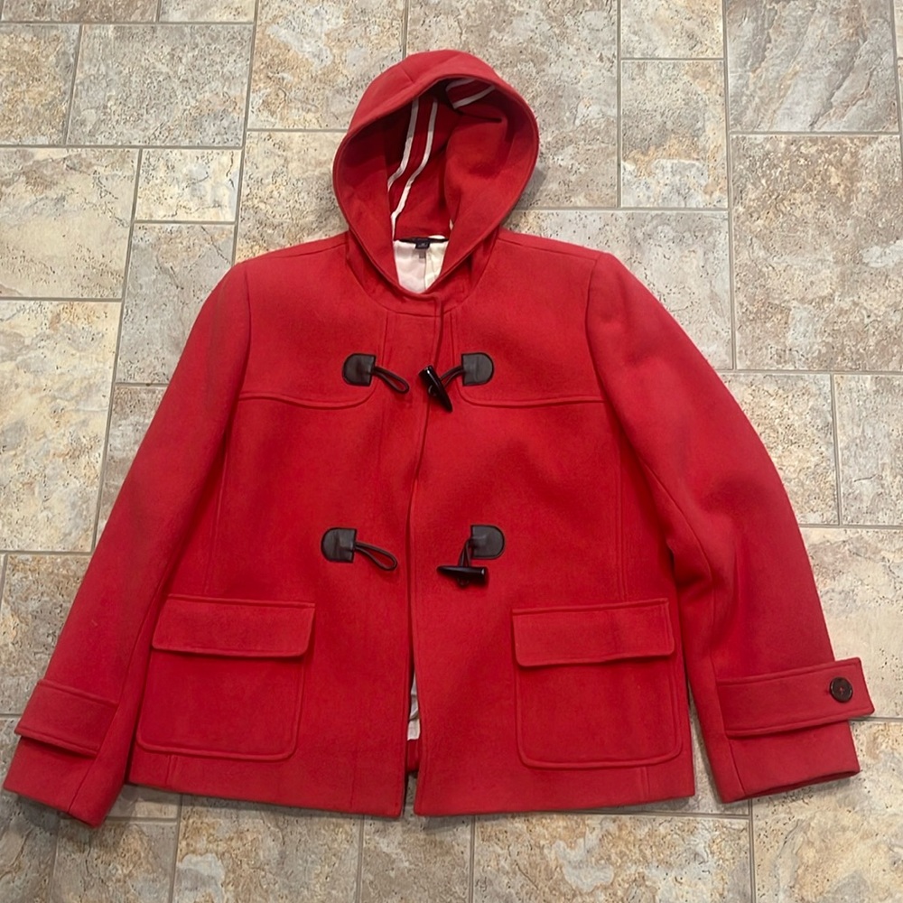 Brooks Brothers Red Pea Coat with Hood